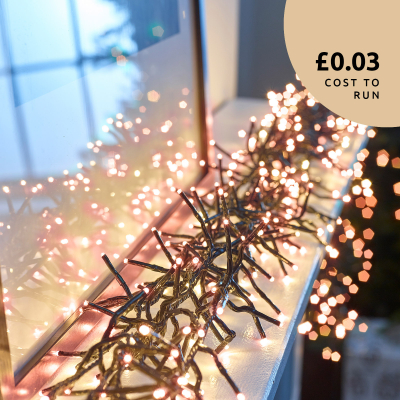 1500 LEDs Christmas Cluster Lights in Copper Glow