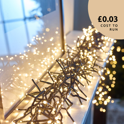 1500 LEDs Christmas Cluster Lights in Warm White