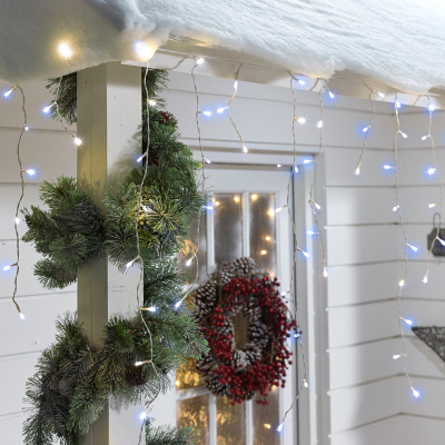 360 LEDs Christmas Icicle Lights in Cool White & Blue