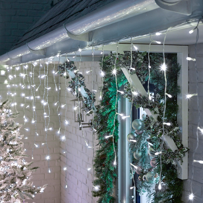 480 LEDs Christmas Icicle Lights in Cool White