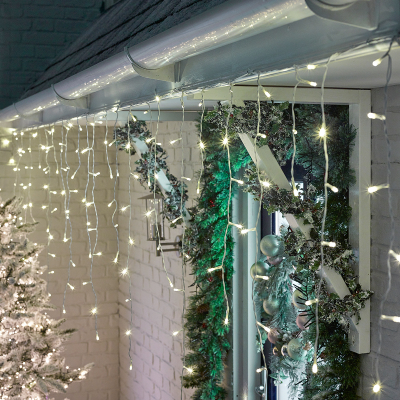 480 LEDs Christmas Icicle Lights in Warm White
