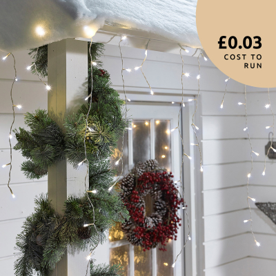 960 LEDs Christmas Icicle Lights in Cool White