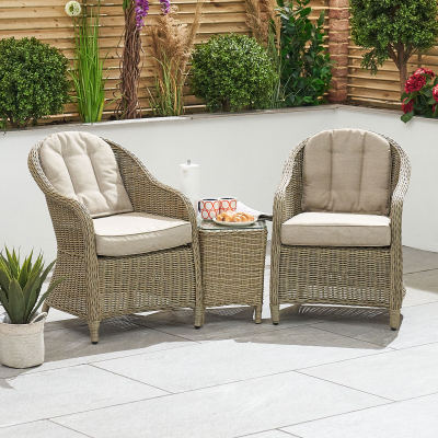 Isabella Rattan 3 Piece Lounging Set in Willow