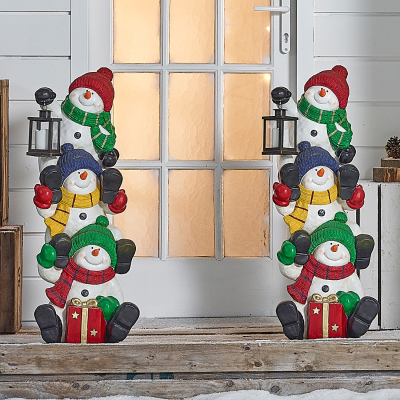 Frosty, Figgy & Frio Christmas Snowman Figures - Set of 2