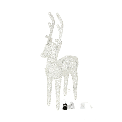 Medium Rattan LED Ralph & Deer Friends in White