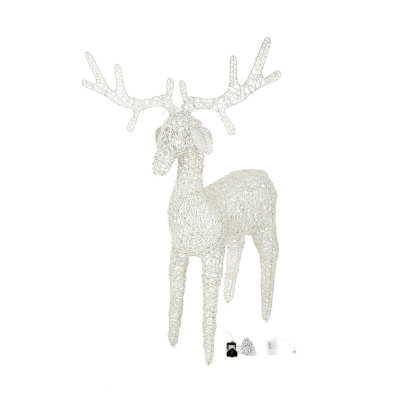 Large Rattan LED Ralph & Deer Friends in White