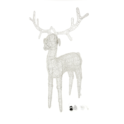 Extra Large Rattan LED Ralph & Deer Friends in White
