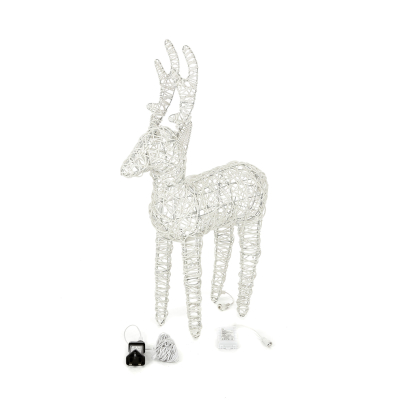 Small Rattan LED Ralph & Deer Friends in White