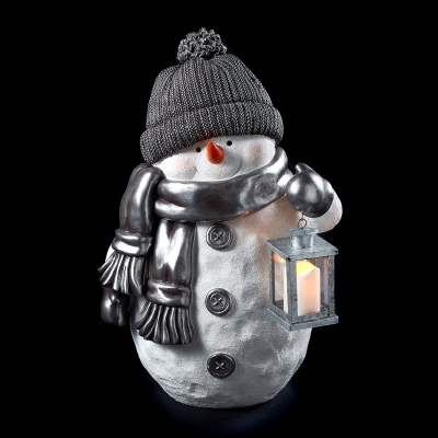 Tinsel Christmas Snowman Figure - Set of 2