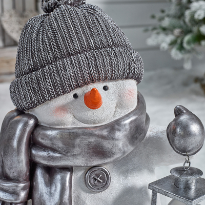 Tinsel Christmas Snowman Figure