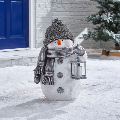 Tinsel Christmas Snowman Figure