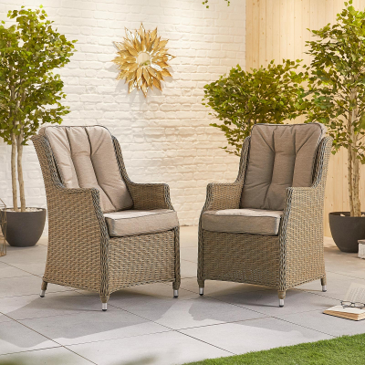 Thalia Rattan Dining Chair - Set of 2 in Willow