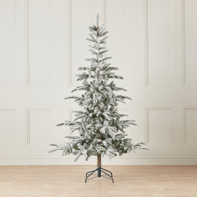 Nobilis Fir Green Flocked Christmas Tree - 7ft / 210cm