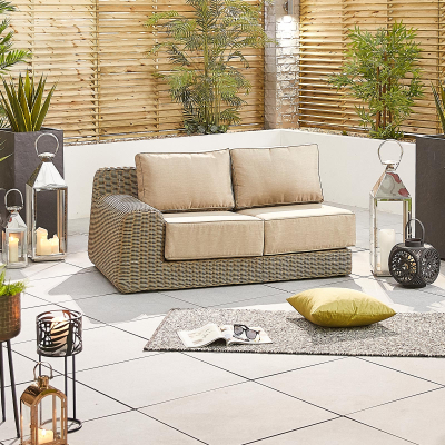 Luxor Rattan Lounging Right Handed Piece in Willow