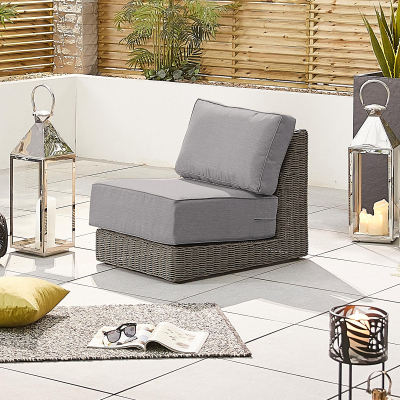 Luxor Rattan Lounging Middle Piece in Slate Grey
