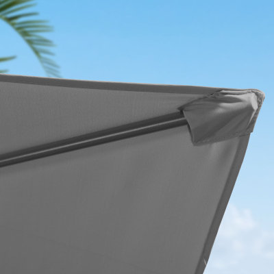 Barbados 3.0m Round Aluminium Cantilever Parasol - Grey Canopy, Grey Frame and 80Kg Base