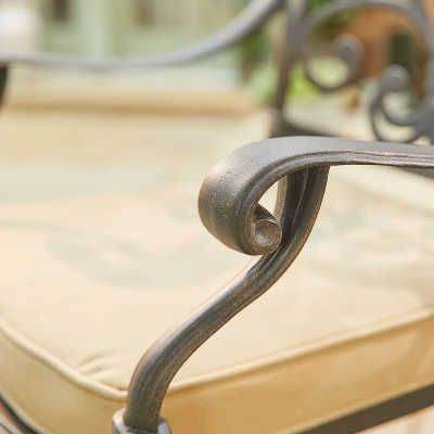Cotswold 2 Seat Cast Aluminium Bistro Set - Round Bistro Table in Aged Bronze