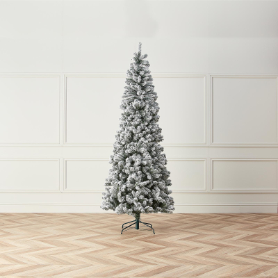 Slim Balsam Fir Green Flocked Christmas Tree - 8ft / 240cm