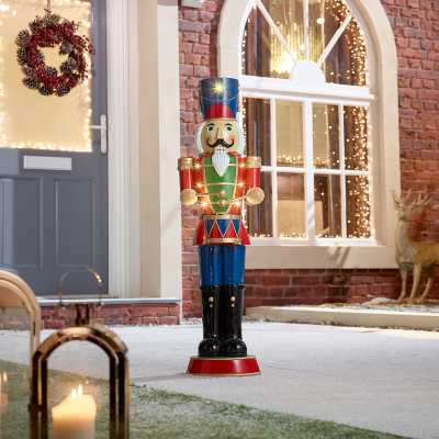 Noel the Soldier 3ft Christmas Nutcracker Figure with Drum in Red