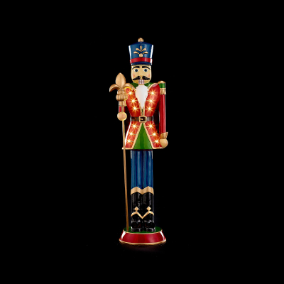 Norbert the Guard 3ft Christmas Nutcracker Figure with Staff in Red