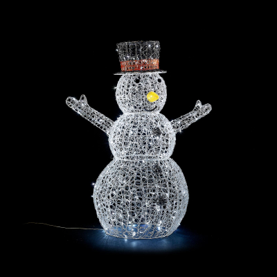 Large Acrylic LED Flurry Snowman Decoration in Cool White