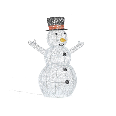 Large Acrylic LED Flurry Snowman Decoration in Cool White