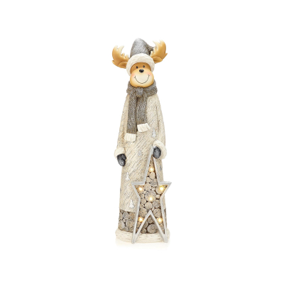 Wonder Deer & Star Christmas Reindeer Figure in Silver - Set of 2