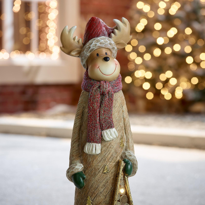 Wonder Deer & Star Christmas Reindeer Figure in Gold - Set of 2