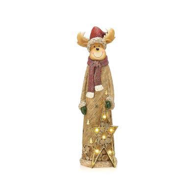 Wonder Deer & Star Christmas Reindeer Figure in Gold