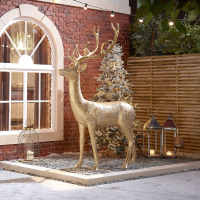 Large Promise Christmas Reindeer Figure in Gold