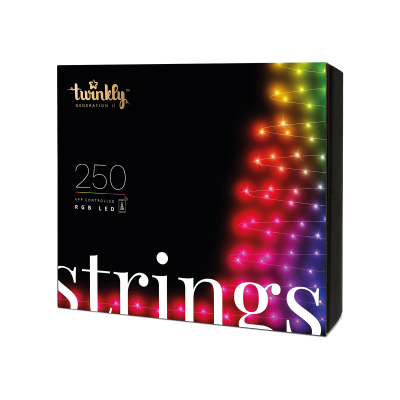 Twinkly 250 LEDs Christmas String Lights with Black Cable in Full Spectrum Multi Colour
