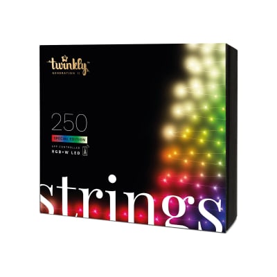 Twinkly 250 LEDs Christmas String Lights with Black Cable in Full Spectrum Multi Colour & White