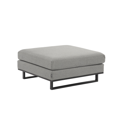 Eden All Weather Fabric Aluminium Lounging Footstool in Ash Grey