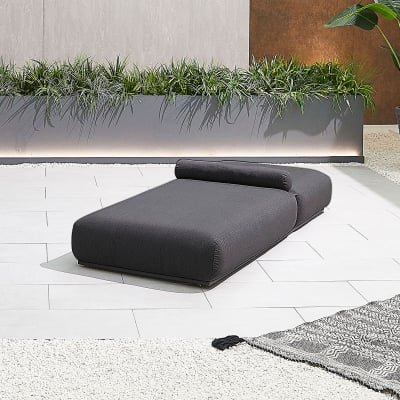 Serenity All Weather Fabric Aluminium Sun Lounger in Charcoal Grey