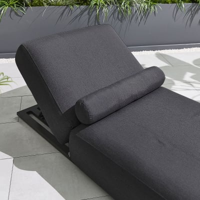Serenity All Weather Fabric Aluminium Sun Lounger in Charcoal Grey
