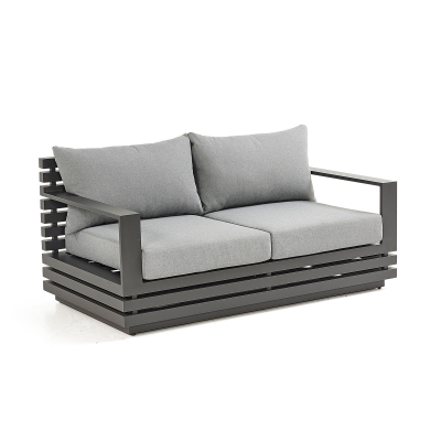 San Marino Aluminium Lounging 2 Seat Sofa in Graphite Grey