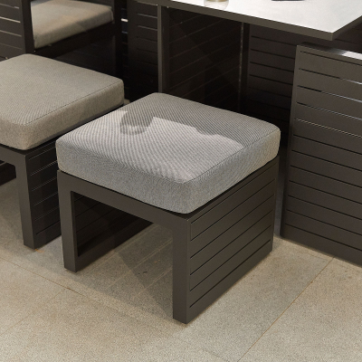 Adria 4 Seat Aluminium Cube Dining Set with 4 Stools - Square Table in Graphite Grey