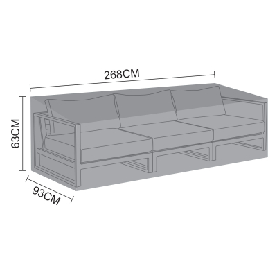 Winter Cover for Low Back Lounging 3 Seat Sofa