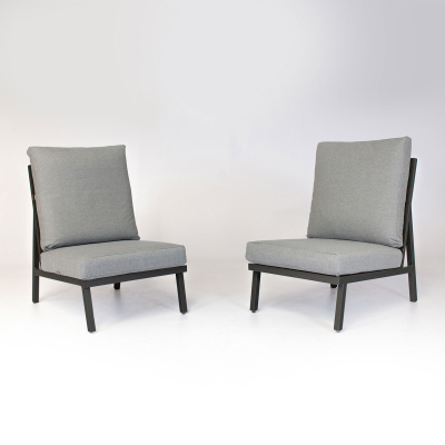 Enna Aluminium Lounge Dining Middle Piece - Set of 2 in Graphite Grey
