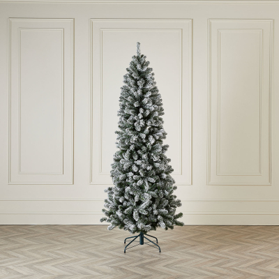 Slim Balsam Fir Green Frosted Christmas Tree - 7ft / 210cm