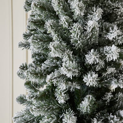 Slim Balsam Fir Green Frosted Christmas Tree - 5ft / 150cm