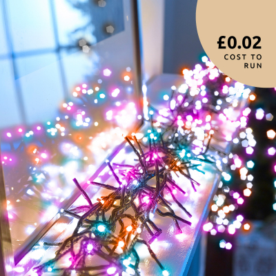 720 LEDs Christmas Cluster Lights in Rainbow