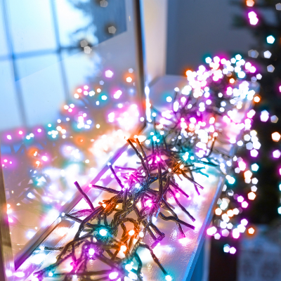 960 LEDs Christmas Cluster Lights in Rainbow
