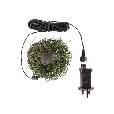 1500 LEDs Christmas Pin Wire Compact Lights with Green Wire in Warm White