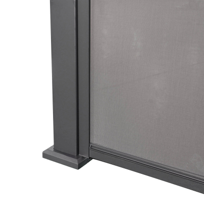 Halo Aluminium Metal Pergola & 1 Screen in Graphite Grey - 3.0m x 3.0m Wall Mounted