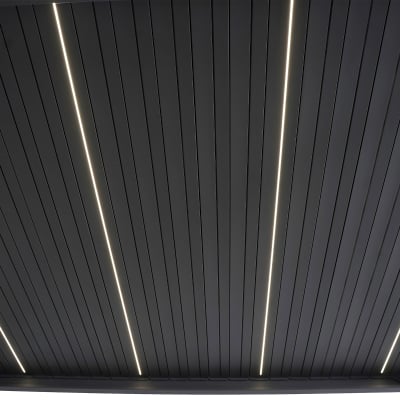Titan LED Aluminium 3.0m Solar Louvre in Graphite Grey