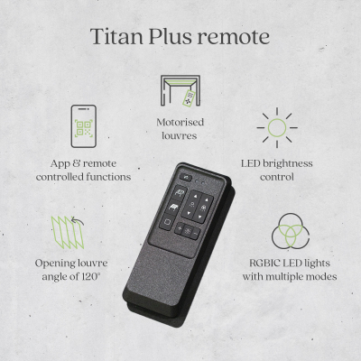 Titan Plus LED Square Aluminium Free Standing Pergola - 3.0m x 3.0m in Graphite Grey
