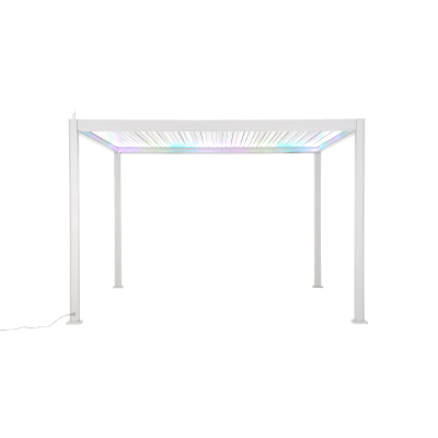Titan Plus LED Aluminium Metal Pergola in Chalk White - 4.0m x 3.0m Free Standing