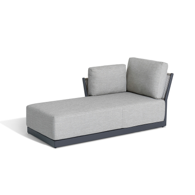 Jude Rope Aluminium Chaise Day Bed Lounging Set in Dove Grey