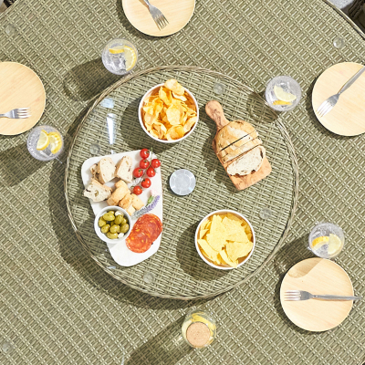 Large Rattan Lazy Susan in Willow